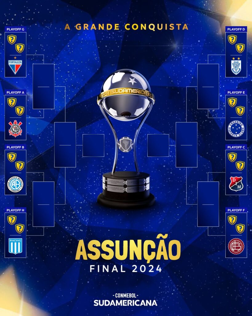 A Conmebol sorteou os confrontos dos playoffs e das oitavas de final da Copa Sul-Americana 2024: veja como ficaram os jogos.