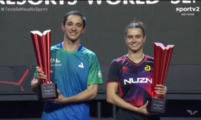 Hugo Calderano e Bruna Takahashi